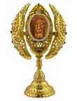 FILIGREE EGG ICON DISPLAY - SHROUD OF TURIN HOLY FACE